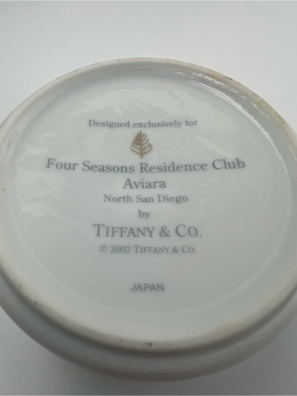 Tiffany & Co. White and Gold Jewelry Dish - Four Seasons Residence Club Aviara